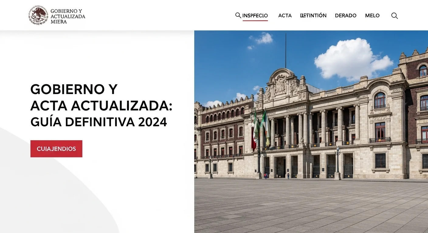 Imagen del Palacio Nacional de México representando al gobierno federal responsable de la emisión del acta actualizada.