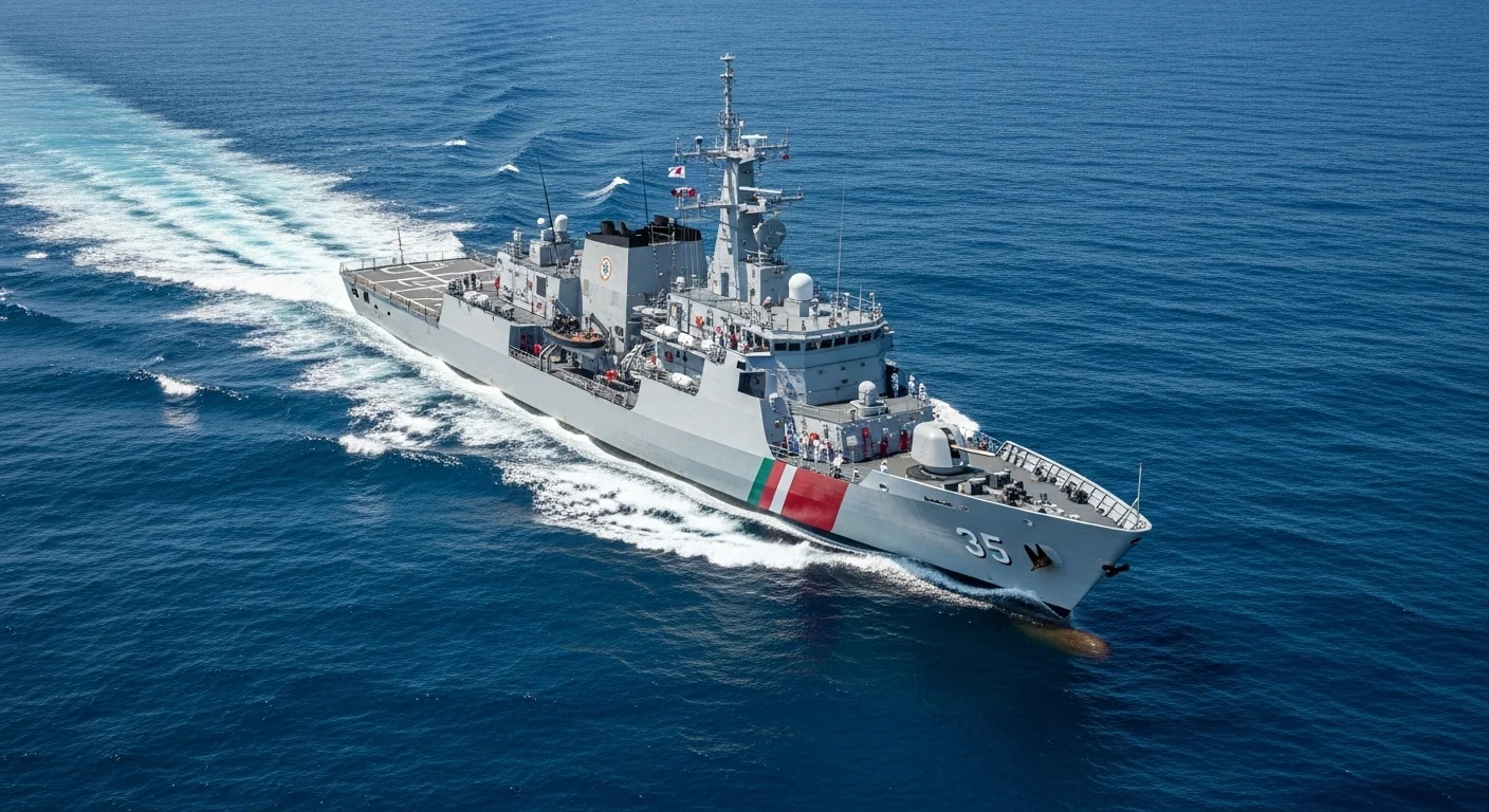 Un buque patrulla oceánica de la Secretaría de Marina zarpando en una misión de soberanía para el gobierno mexicano.