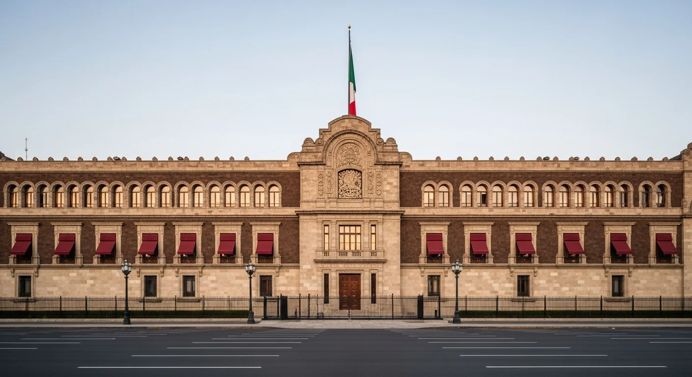Fachada principal del Palacio Legislativo de San Lázaro, sede de la Cámara de Diputados del gobierno mexicano.