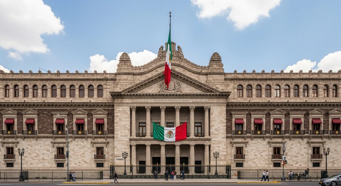 Fachada del Congreso de la Unión, sede del poder legislativo del gobierno mexicano, relevante para las elecciones al senado.