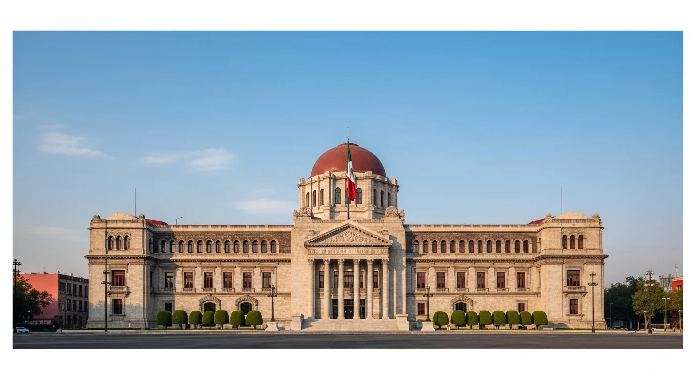 Vista del edificio del Congreso de la Unión, lugar clave para el debate legislativo dentro de la democracia presidencialista de México.