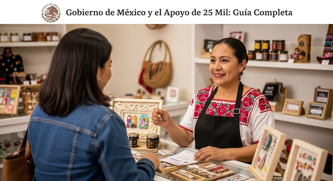 Una microempresa mexicana, como una tienda o taller, que representa a los beneficiarios del programa de 25 mil pesos del gobierno federal.