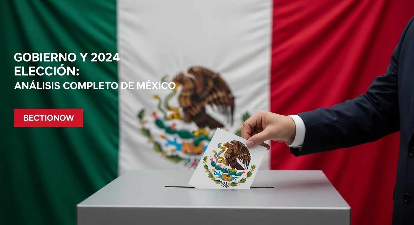 Una imagen de la urna electoral con la bandera de México al fondo, simbolizando la 2024 Eleccion y el futuro del gobierno mexicano.
