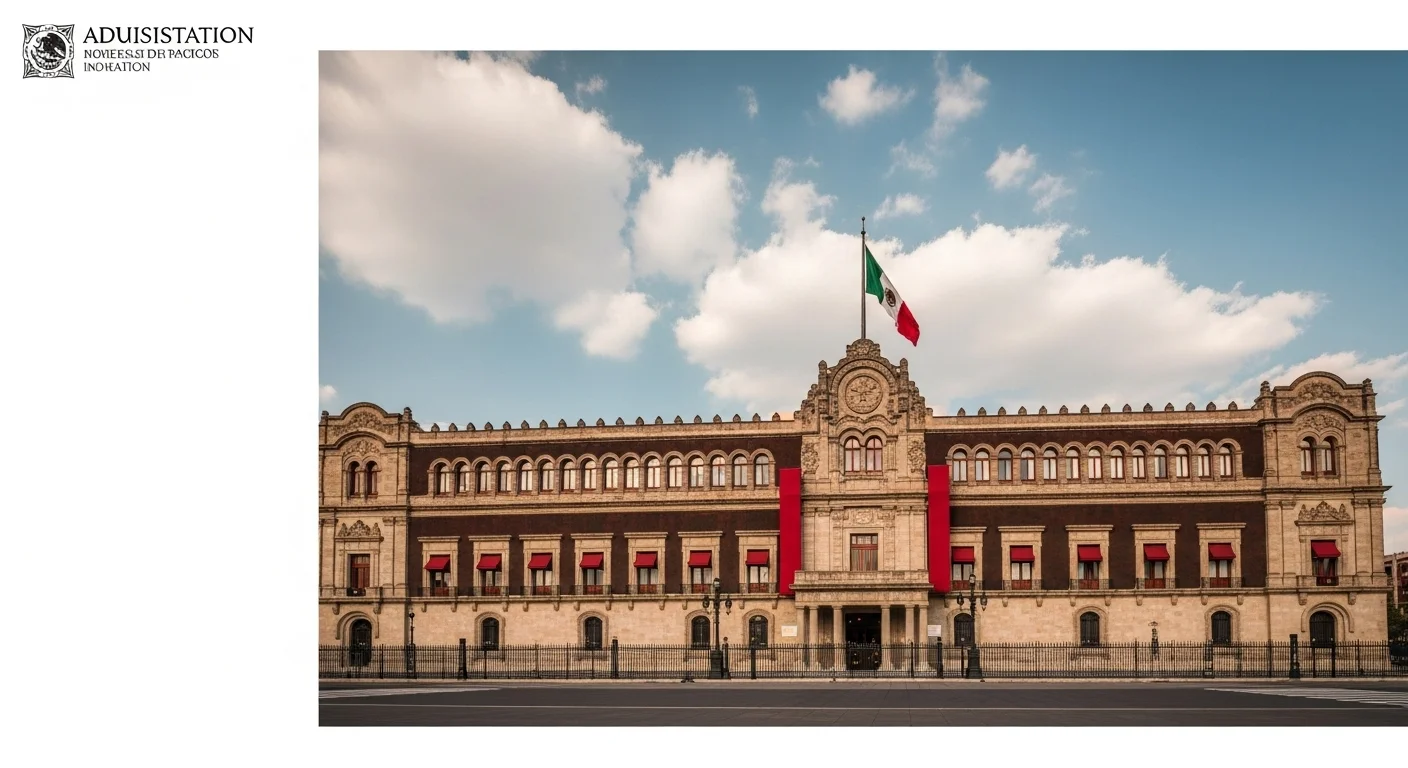Vista del Palacio Nacional, sede del gobierno mexicano, con la bandera de México ondeando, simbolizando la soberanía frente a los retos de las elecciones de Estados Unidos.
