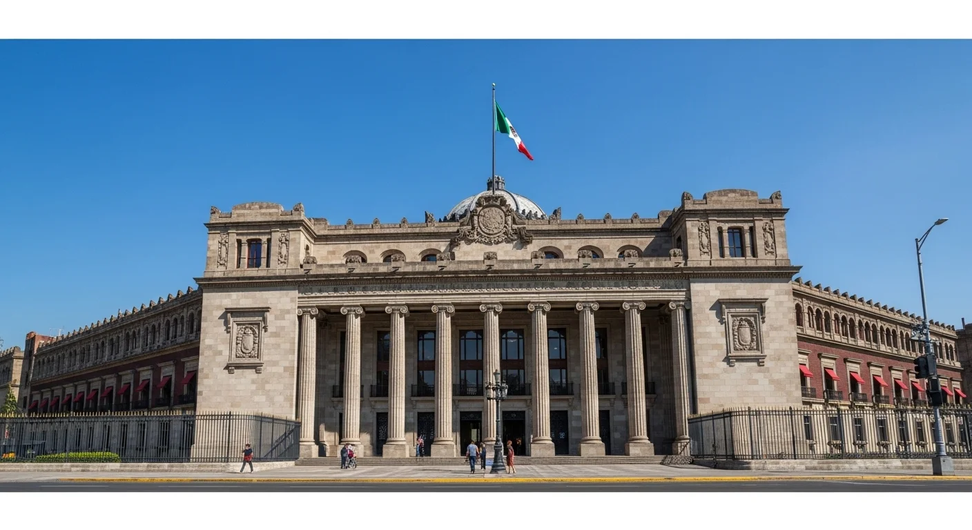 Edificio del Poder Judicial de la Federación, símbolo del gobierno mexicano y la gestión de expedientes judiciales.