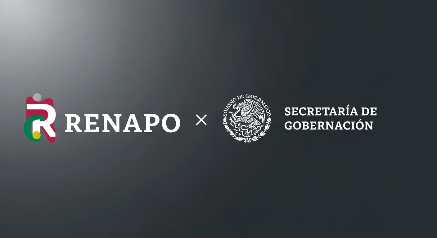 Logotipo oficial del RENAPO y de la Secretaría de Gobernación del gobierno de México.