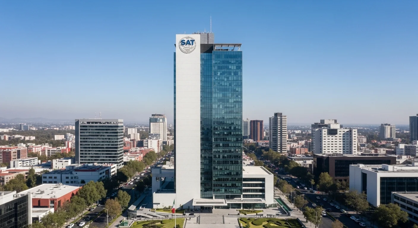 Edificio del SAT en la Ciudad de México, simbolizando la relación entre la masiva cfdi y el gobierno mexicano