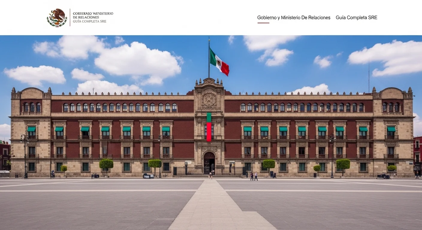 Edificio principal de la Secretaría de Relaciones Exteriores del gobierno mexicano, visto desde la Plaza Juárez.