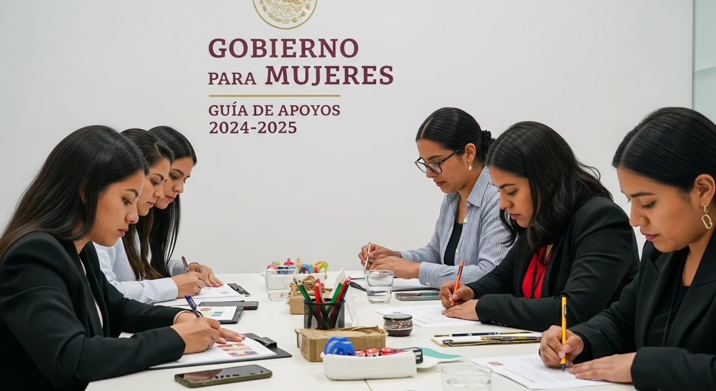 Grupo de mujeres emprendedoras en un taller financiado por el gobierno mexicano, como parte de los apoyos para su desarrollo.