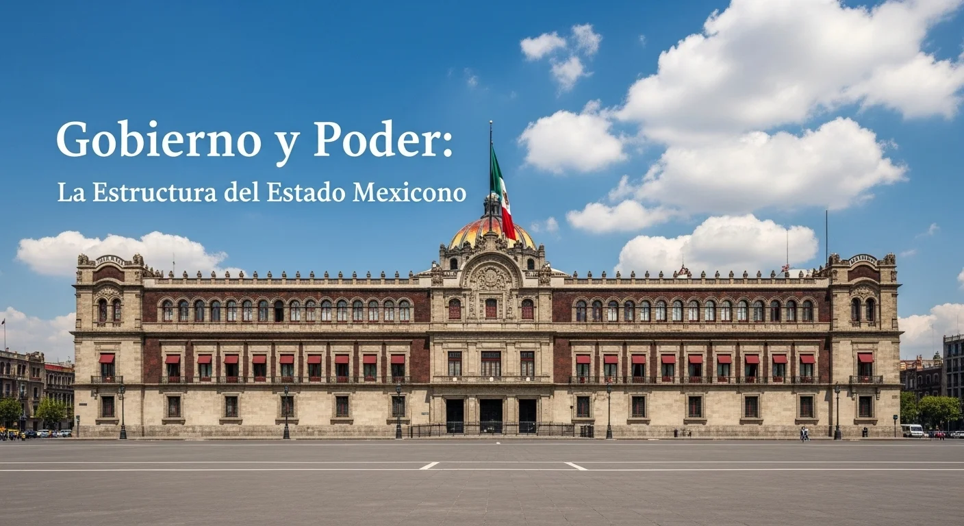 El Palacio Nacional en el Zócalo de la Ciudad de México, sede del Poder Ejecutivo Federal del gobierno mexicano.