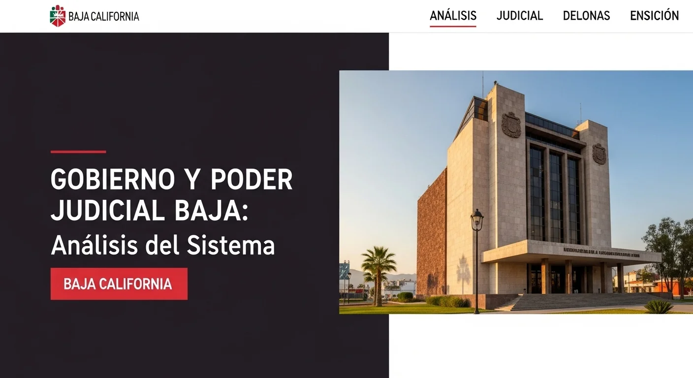 Edificio del Tribunal Superior de Justicia en Mexicali, representando al gobierno y al Poder Judicial de Baja California.