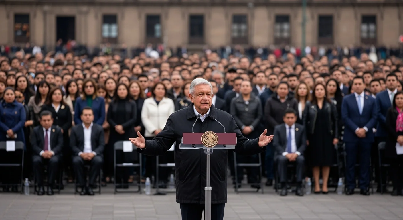 El presidente Andrés Manuel López Obrador durante la presentación de uno de sus informes de gobierno en el Zócalo de la Ciudad de México.