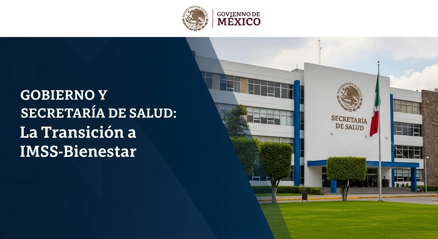 Edificio de la Secretaría de Salud en México, con el logo del Gobierno de México, simbolizando la reforma sanitaria.