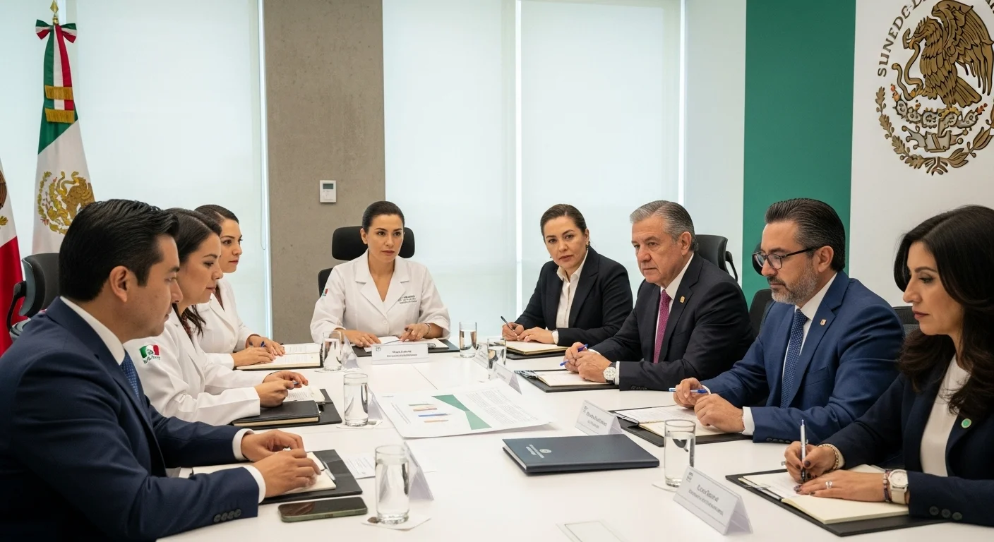 Funcionarios del gobierno mexicano y del sector salud en una reunión de planeación estratégica sobre el IMSS-Bienestar.