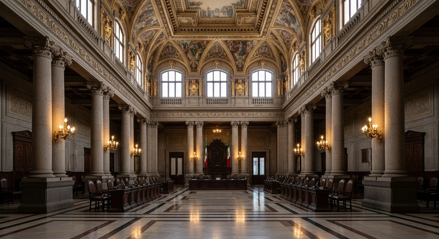 Salón de la Tesorería en el Palacio Nacional, sede del gobierno mexicano.