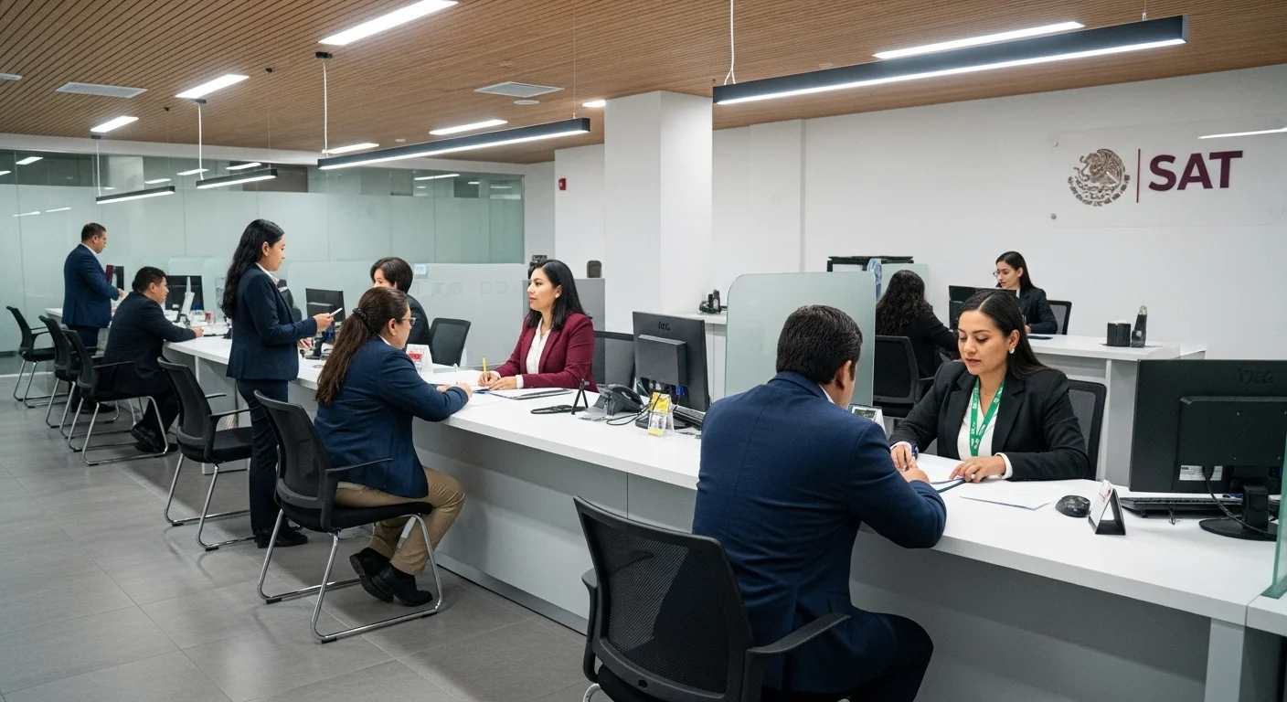 Oficinas del Servicio de Administración Tributaria (SAT), donde el gobierno mexicano atiende a los contribuyentes.