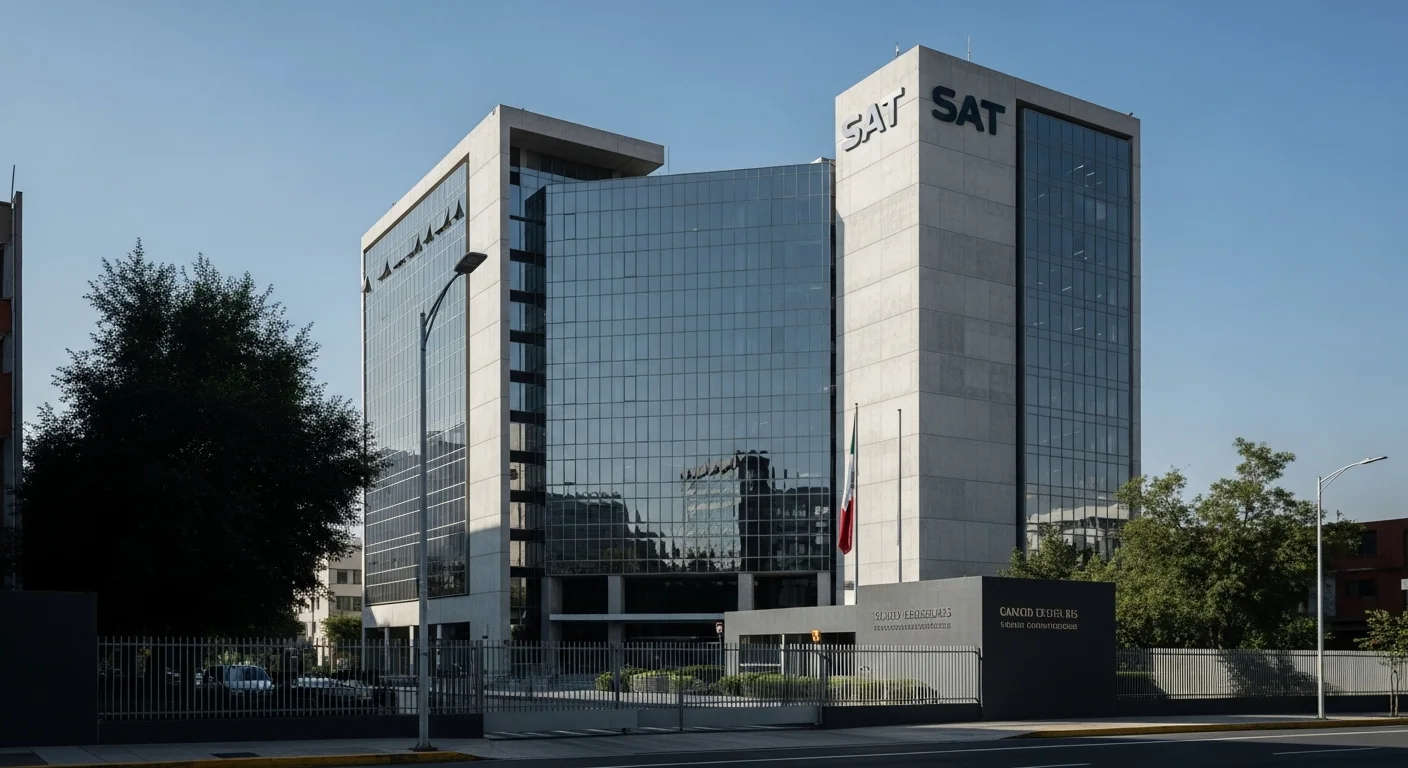 Edificio de oficinas del SAT, representando al gobierno mexicano y la gestión de Xml Gratis Sat