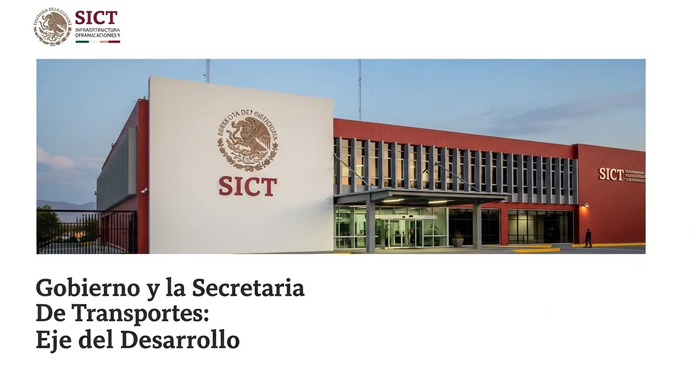 Edificio sede de la Secretaría de Infraestructura, Comunicaciones y Transportes del gobierno mexicano, con el logo oficial visible.