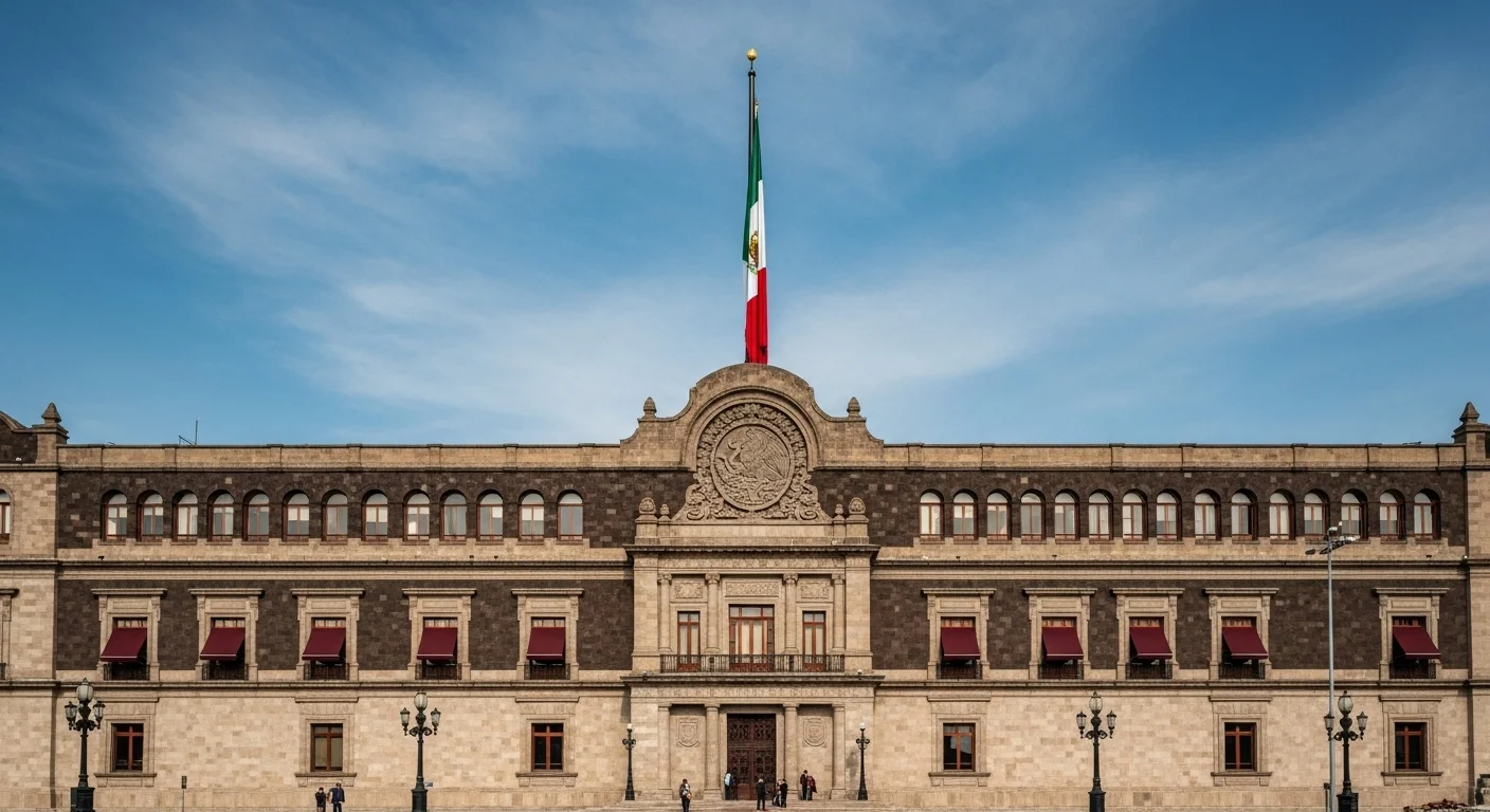 Fachada del edificio del Senado de la República de México, representando al poder legislativo del gobierno.