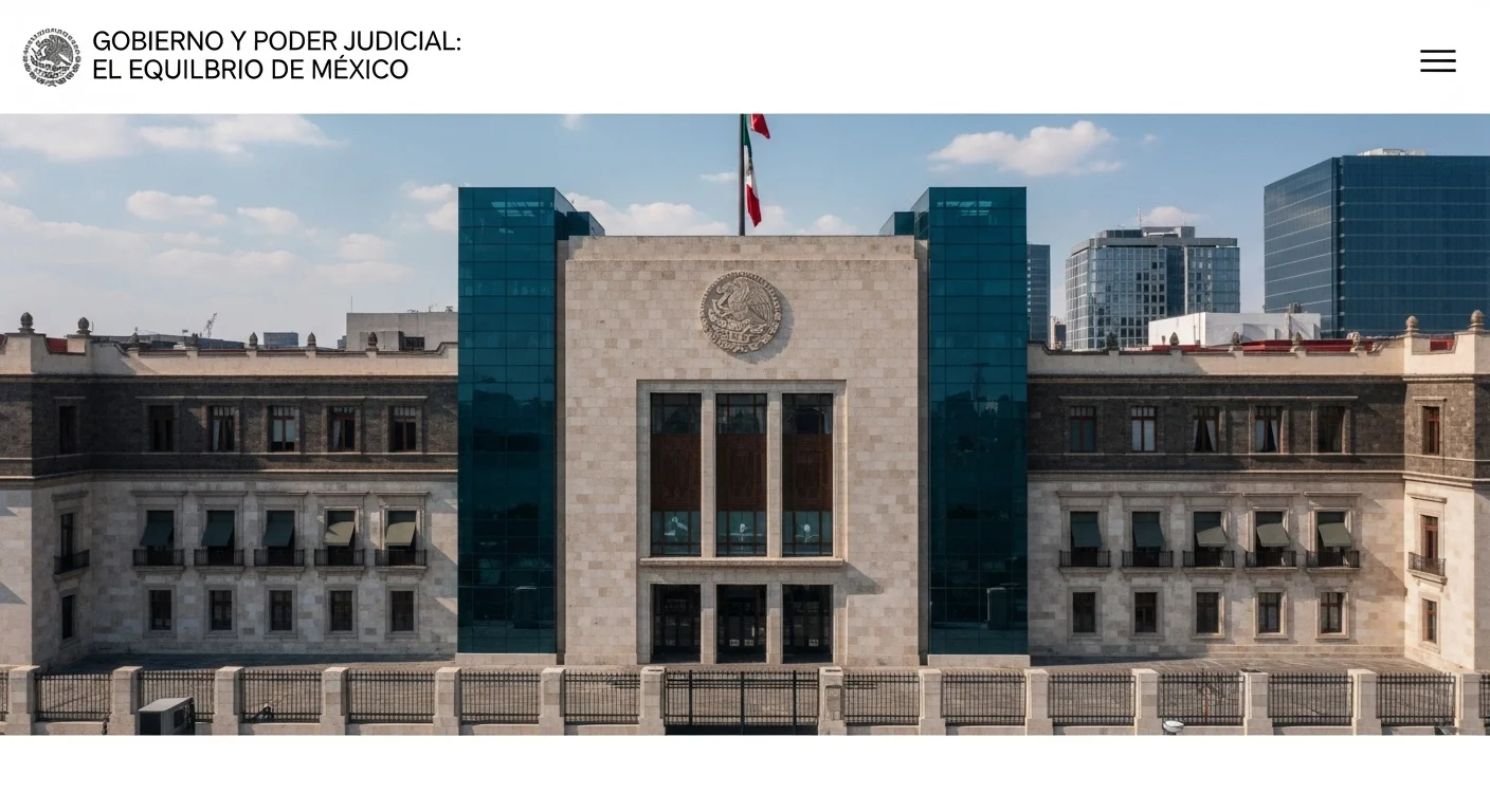 Fachada de la Suprema Corte de Justicia de la Nación, representando al poder judicial del gobierno mexicano.