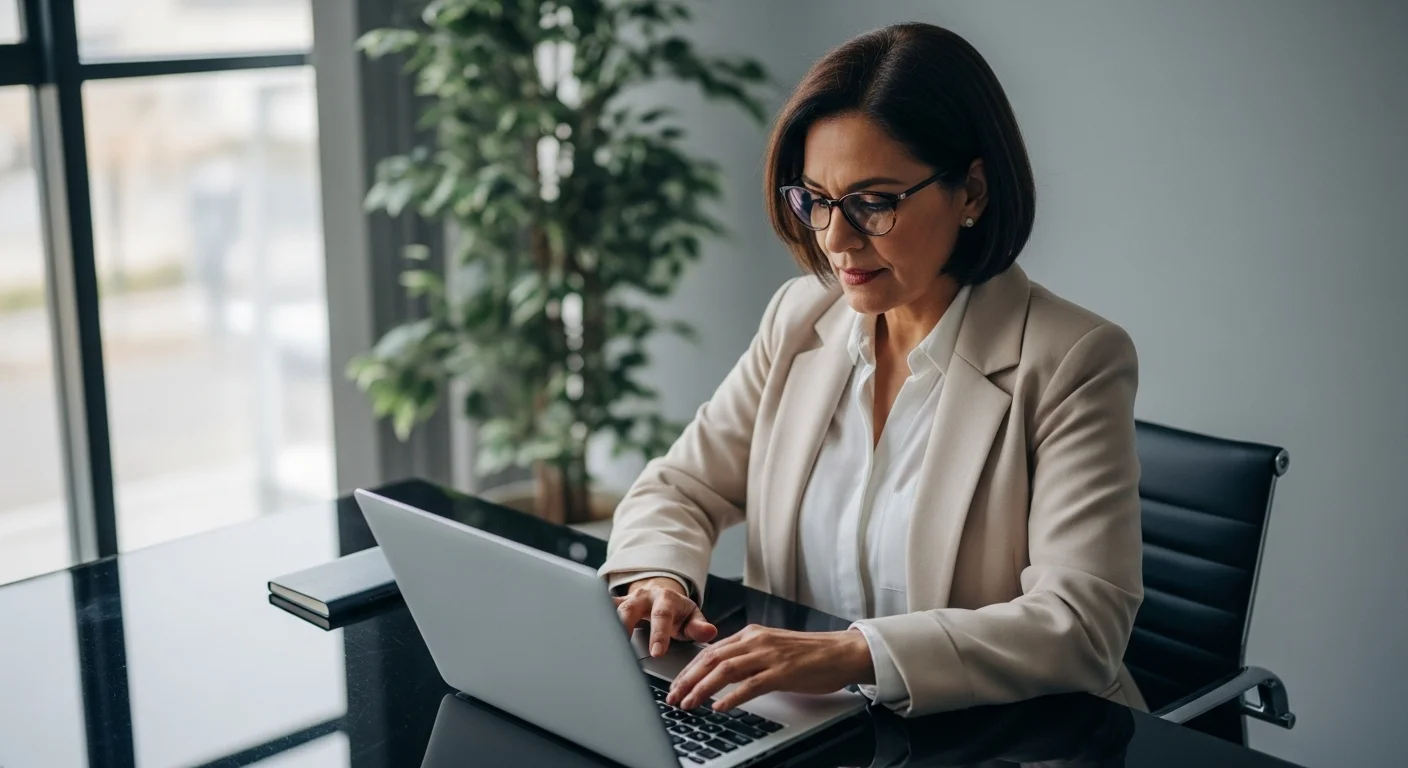 Una persona utilizando una laptop para realizar trámites del gobierno en línea, simbolizando la facilidad de sacar el certificado digital y el certificado de nacimiento digital.